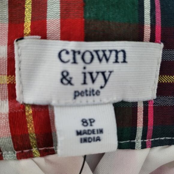 8P New Crown & Ivy plaid skirt size - Picture 4 of 4